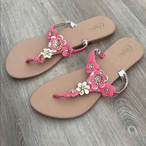 Pink Floral Sandals by Candie's